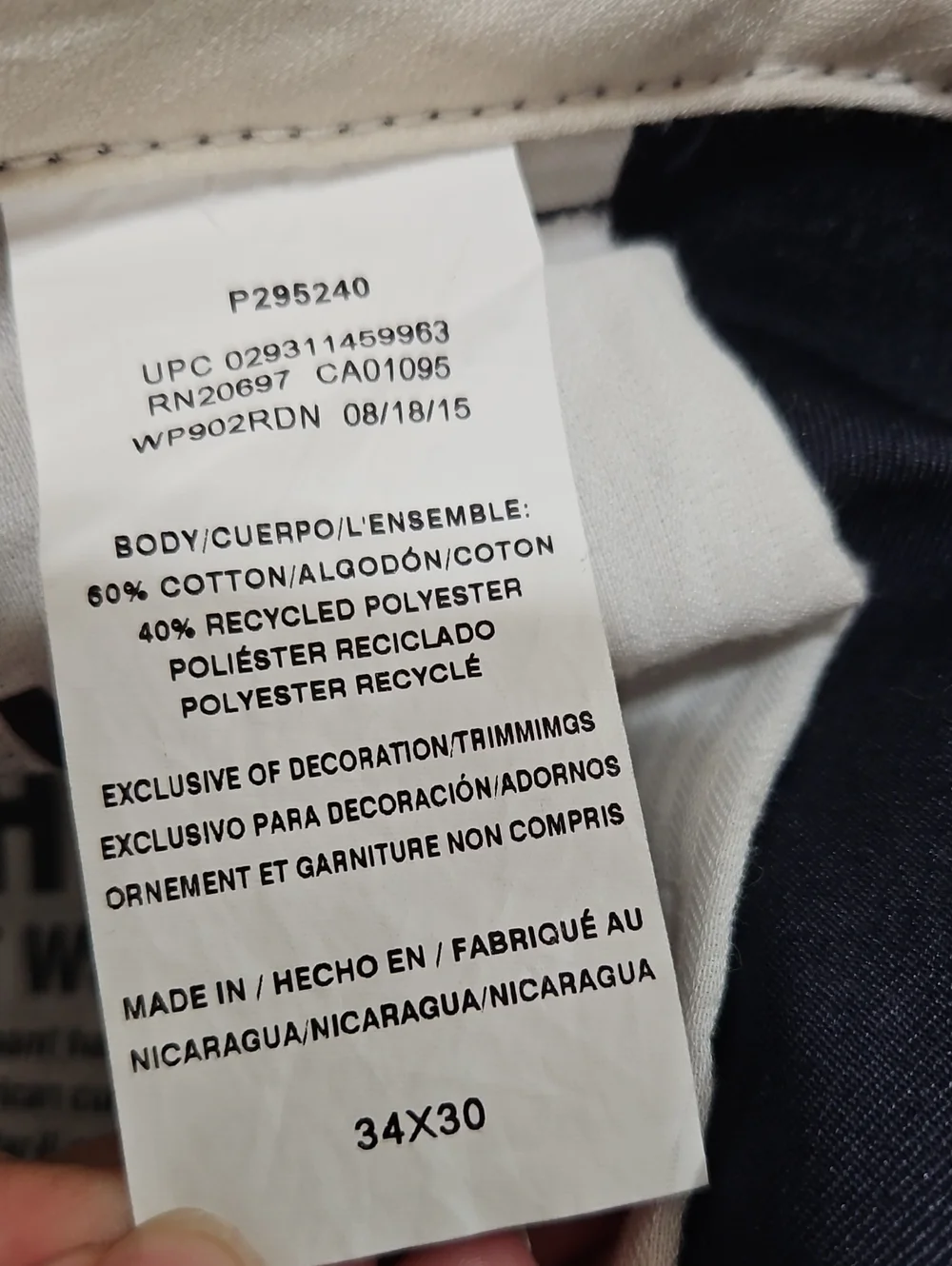 💟 Dickies Men's Navy Blue Regular Taper Chino Pants 34x30